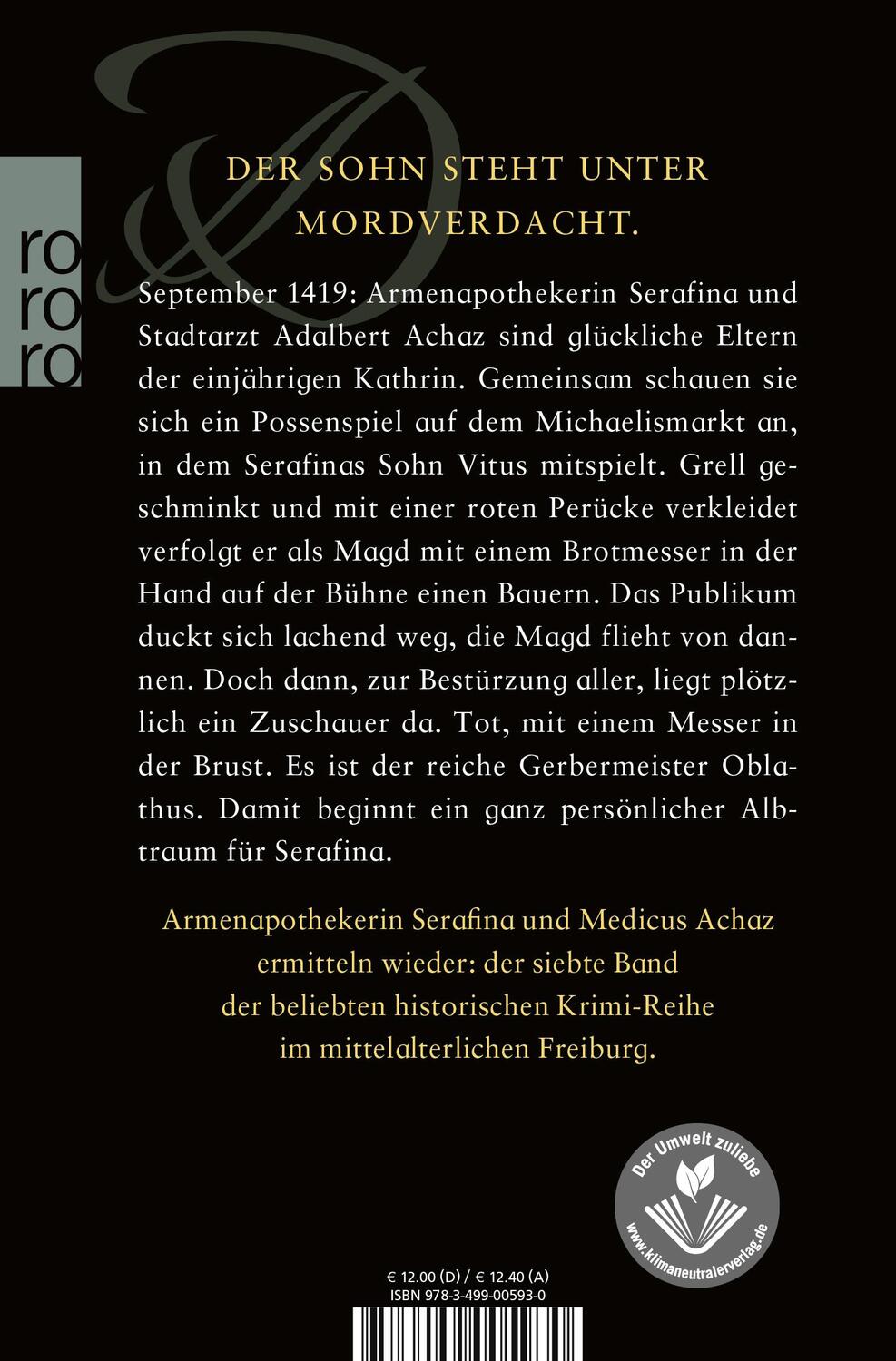 Rückseite: 9783499005930 | Der Totentanz zu Freiburg | Historischer Kriminalroman | Astrid Fritz