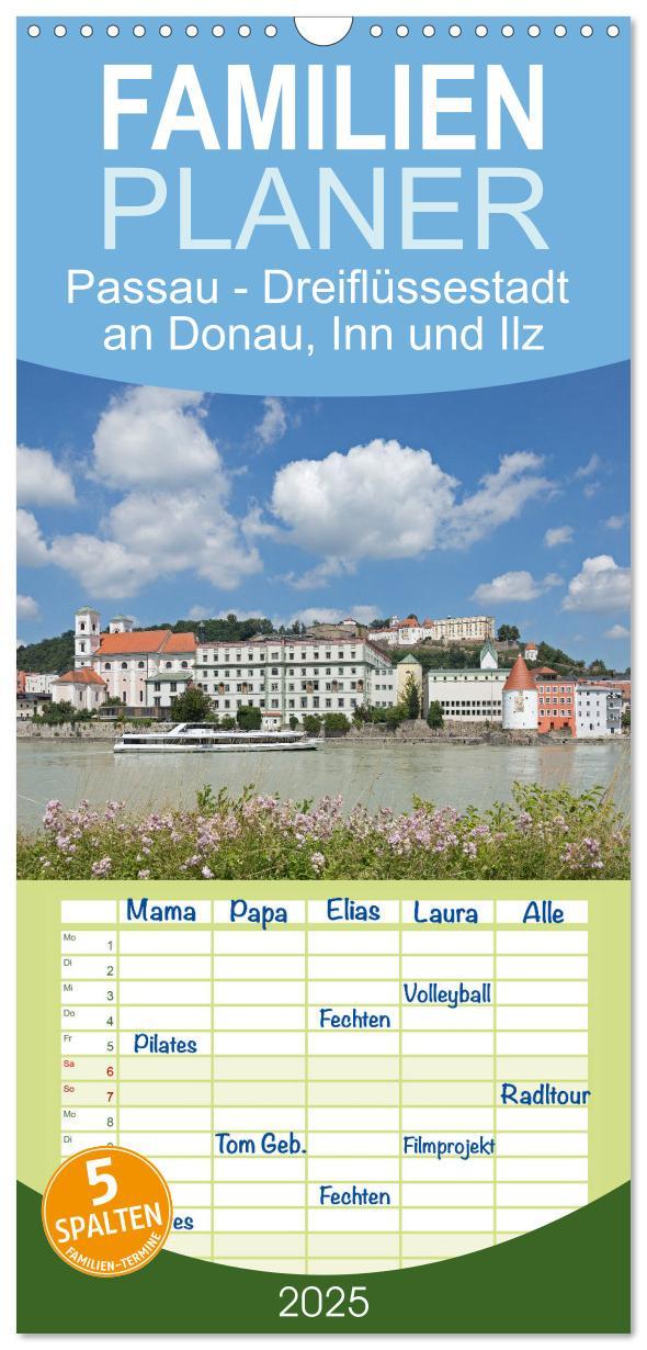 Cover: 9783457098103 | Familienplaner 2025 - Passau - Dreiflüssestadt an Donau, Inn und...