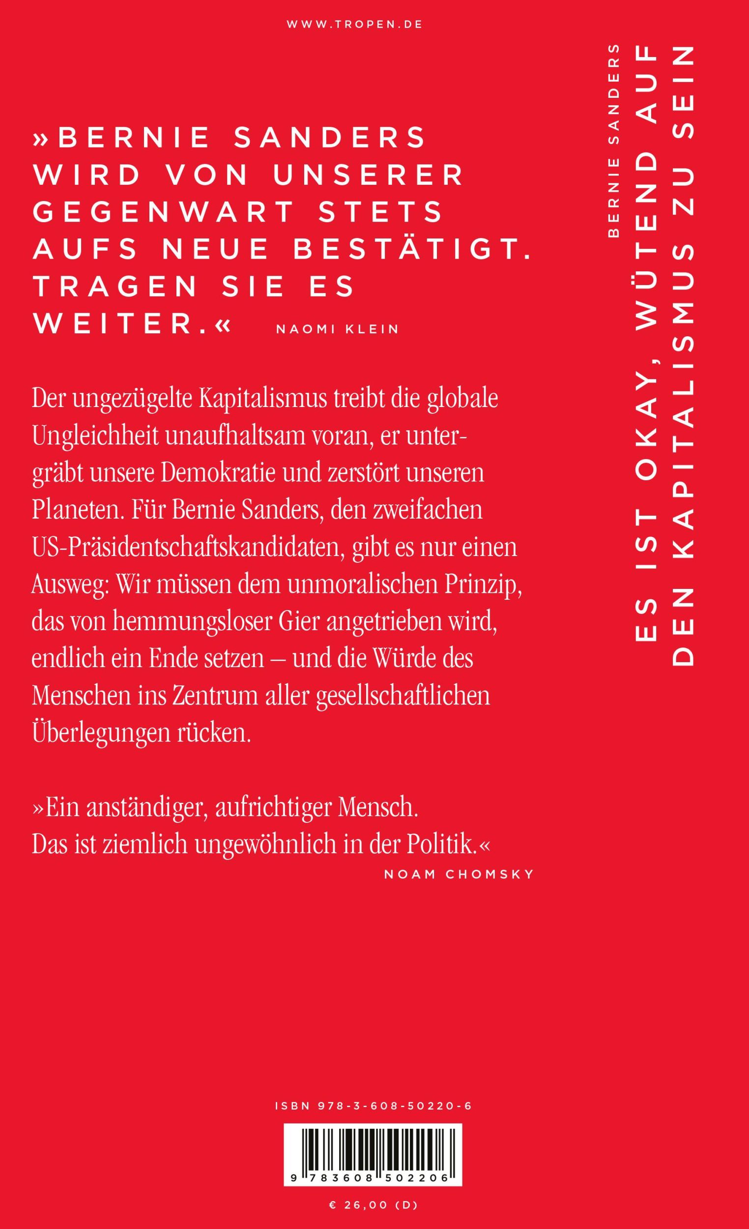 Rückseite: 9783608502206 | Es ist okay, wütend auf den Kapitalismus zu sein | Bernie Sanders