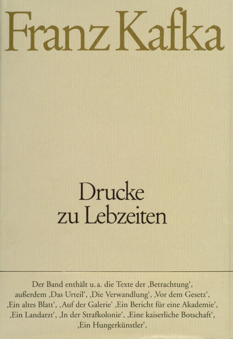 Cover: 9783100381552 | Drucke zu Lebzeiten | Franz Kafka | Buch | Deutsch | 1994 | S. FISCHER