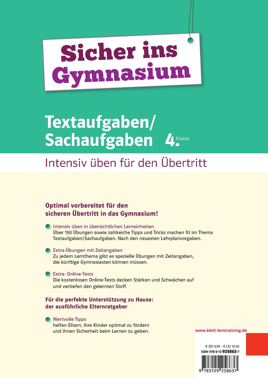 Bild: 9783129258637 | Sicher ins Gymnasium Textaufgaben/Sachaufgaben 4. Klasse | Taschenbuch