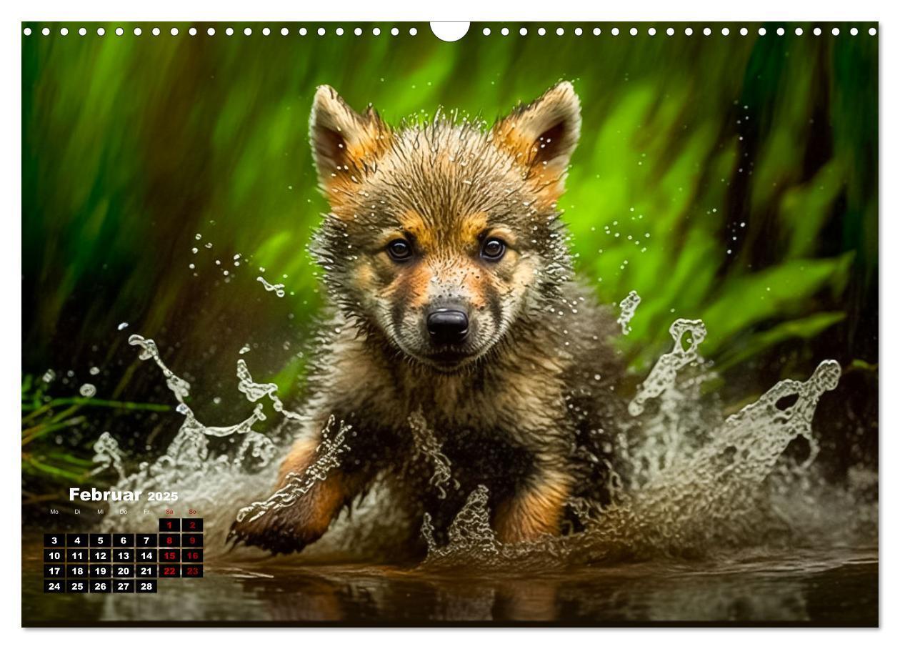 Bild: 9783383912061 | Tierkinder beim baden (Wandkalender 2025 DIN A3 quer), CALVENDO...