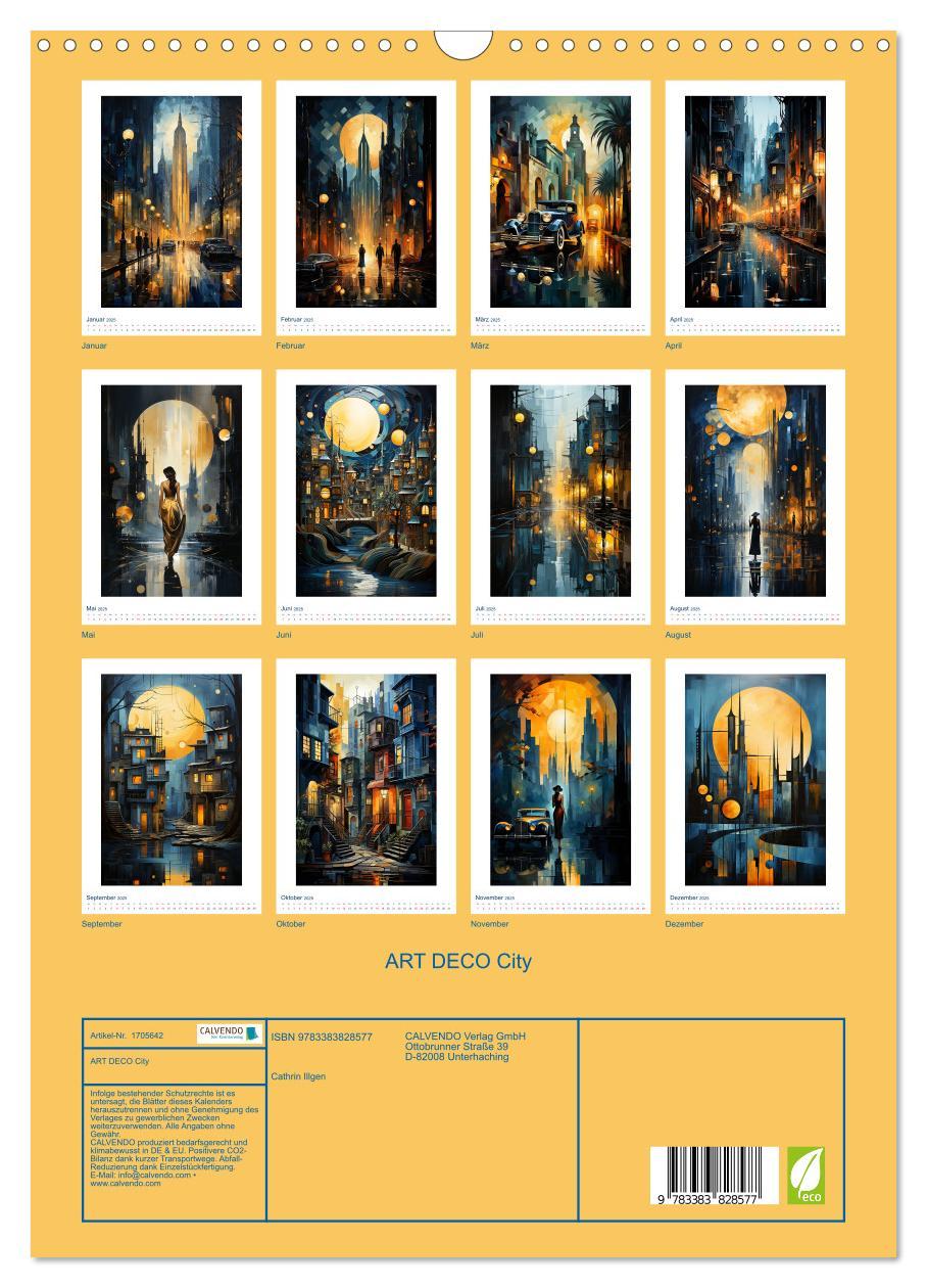 Bild: 9783383828577 | ART DECO City (Wandkalender 2025 DIN A3 hoch), CALVENDO Monatskalender