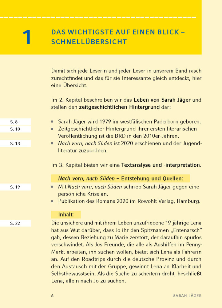 Bild: 9783804431492 | Nach vorn nach Süden von Sarah Jäger - Textanalyse und Interpretation