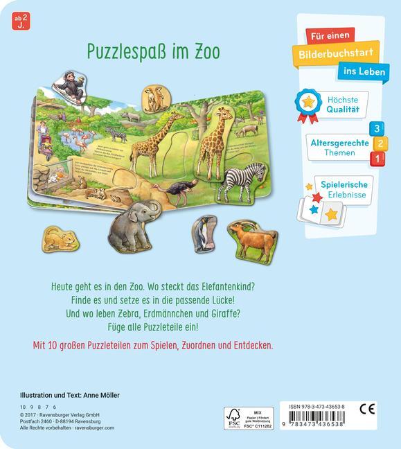 Bild: 9783473436538 | Mein großes Puzzle-Spielbuch Zoo | Anne Möller | Buch | 12 S. | 2017