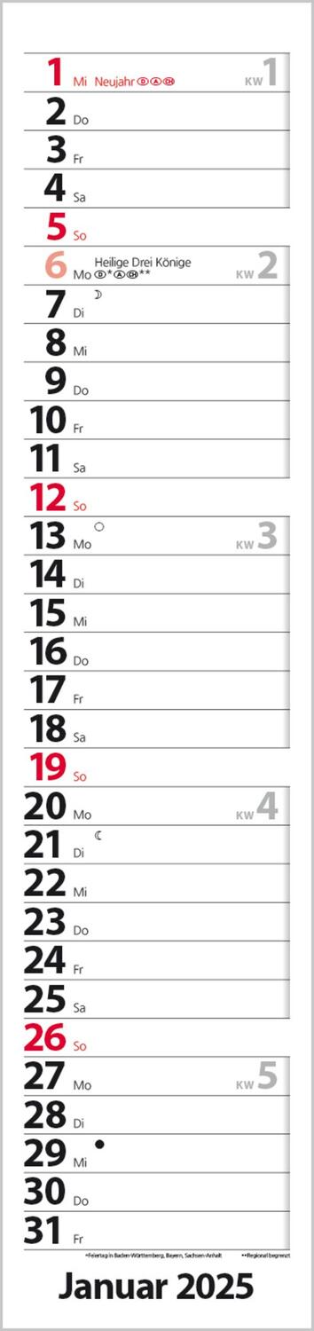 Bild: 9783731879596 | Streifenplaner Compact Rot 2025 | Verlag Korsch | Kalender | 13 S.