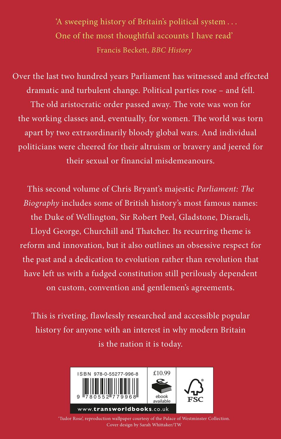 Rückseite: 9780552779968 | Parliament: The Biography (Volume II - Reform) | Chris Bryant | Buch