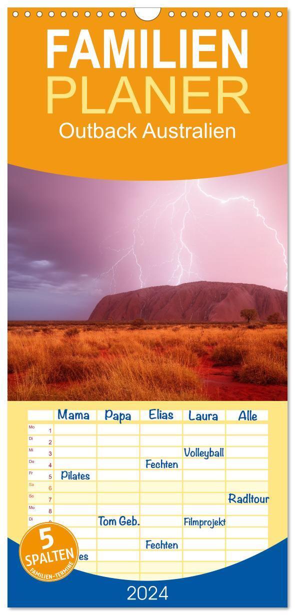 Cover: 9783383730436 | Familienplaner 2024 - Outback Australien mit 5 Spalten...