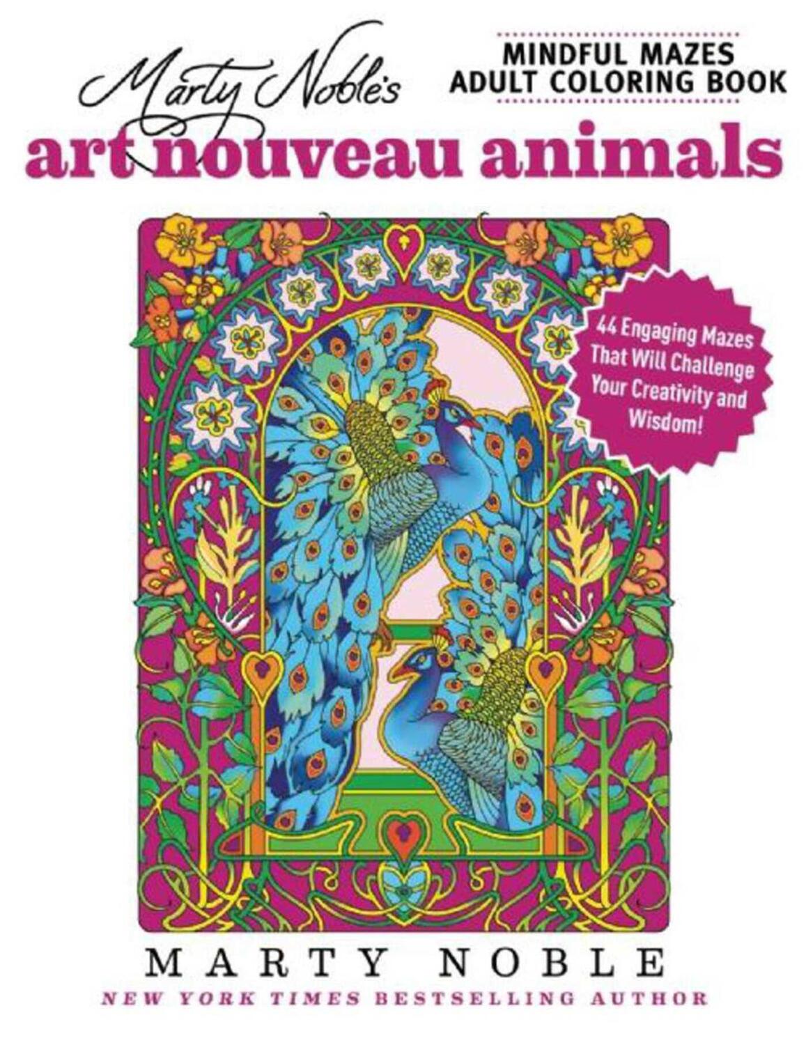 Cover: 9781944686215 | Marty Noble's Mindful Mazes Adult Coloring Book: Art Nouveau...