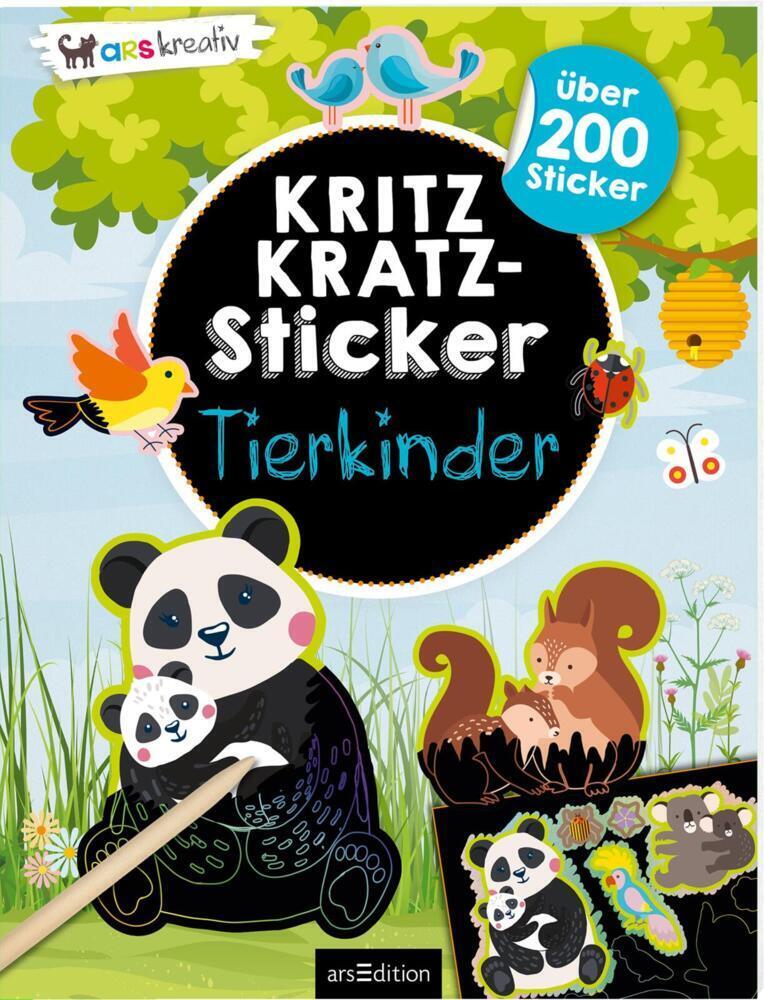Cover: 9783845835518 | Kritzkratz-Sticker - Tierkinder | Über 200 Sticker | Taschenbuch