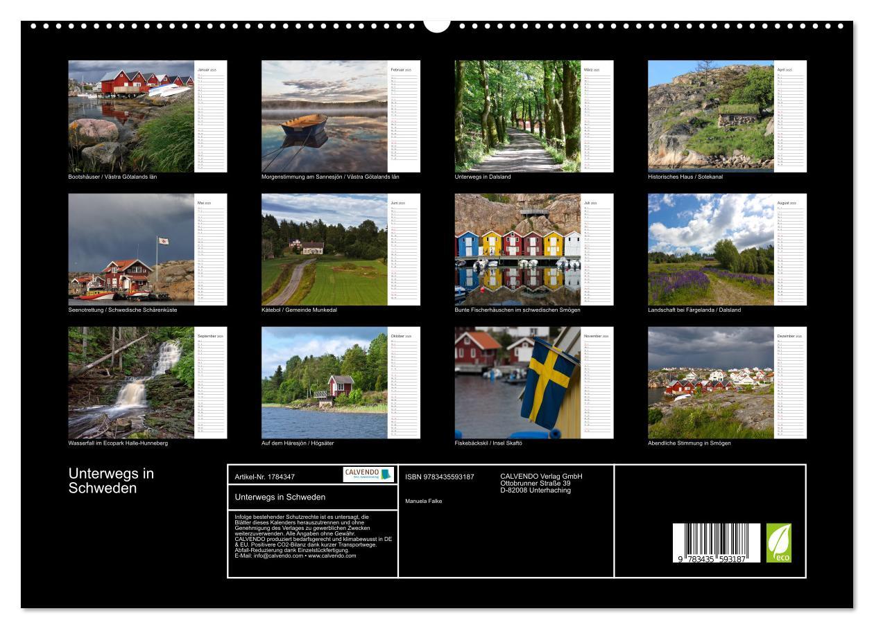 Bild: 9783435593187 | Unterwegs in Schweden (Wandkalender 2025 DIN A2 quer), CALVENDO...