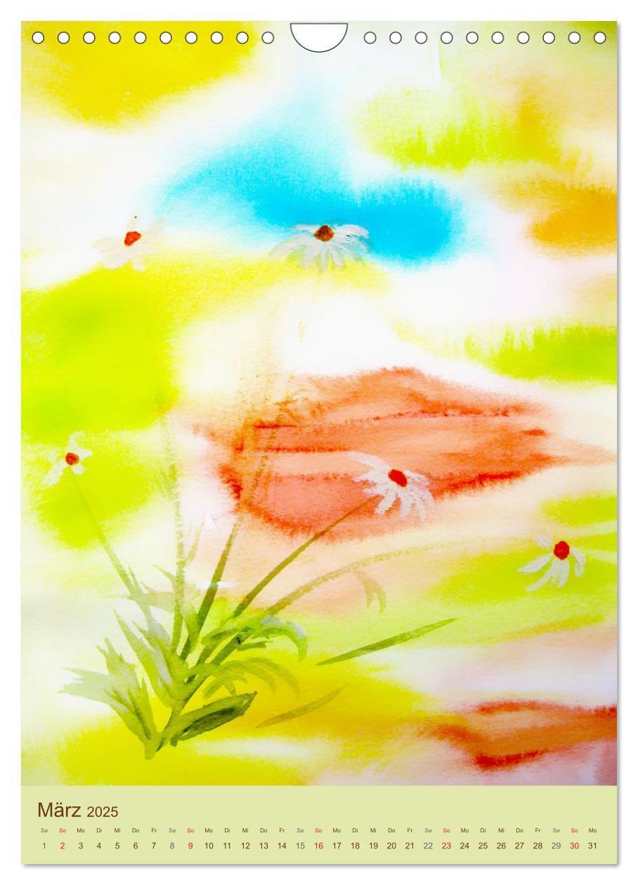 Bild: 9783457088470 | Blumenaquarelle (Wandkalender 2025 DIN A4 hoch), CALVENDO...