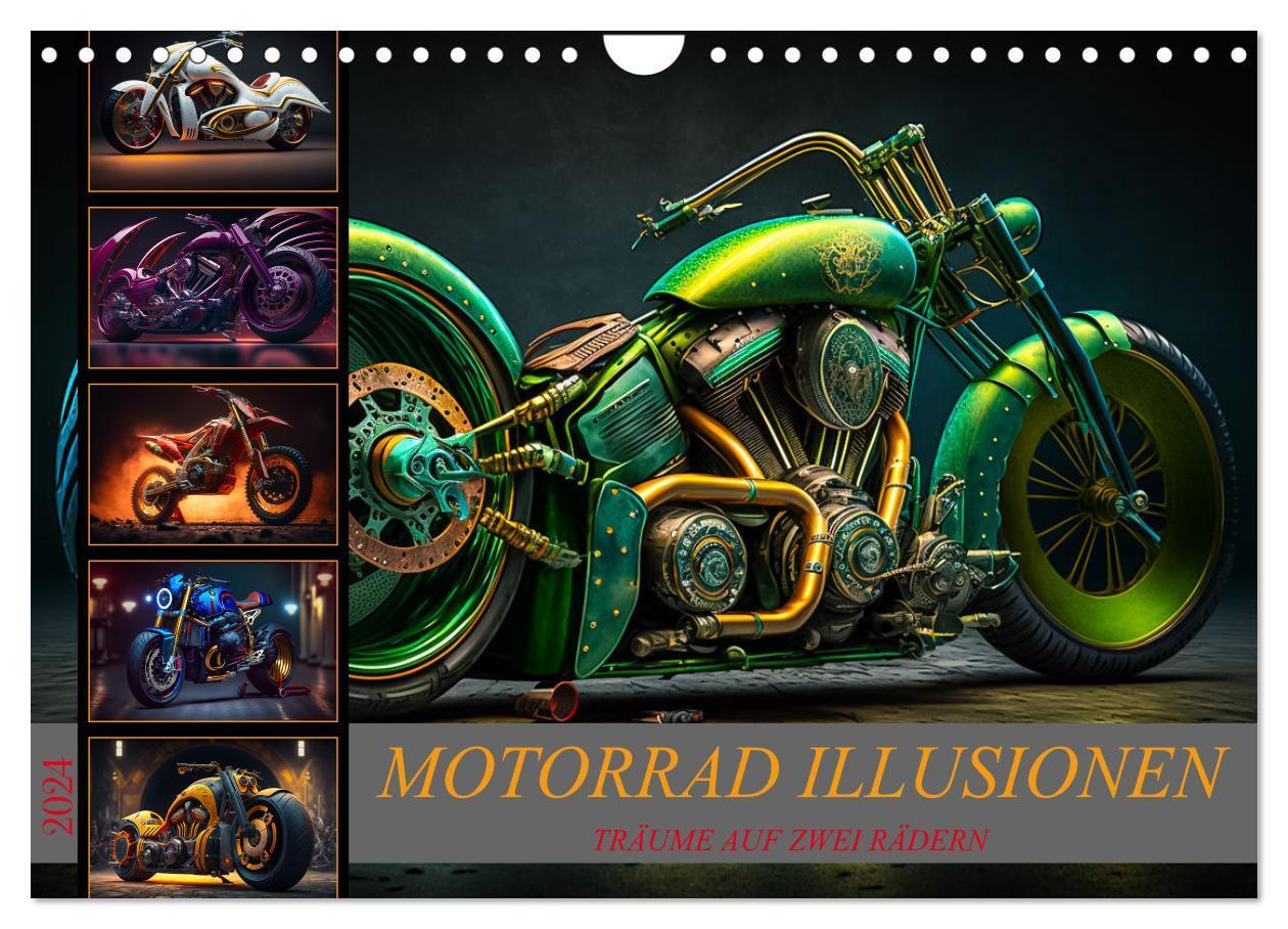 Cover: 9783675439122 | Motorrad illusionen (Wandkalender 2024 DIN A4 quer), CALVENDO...