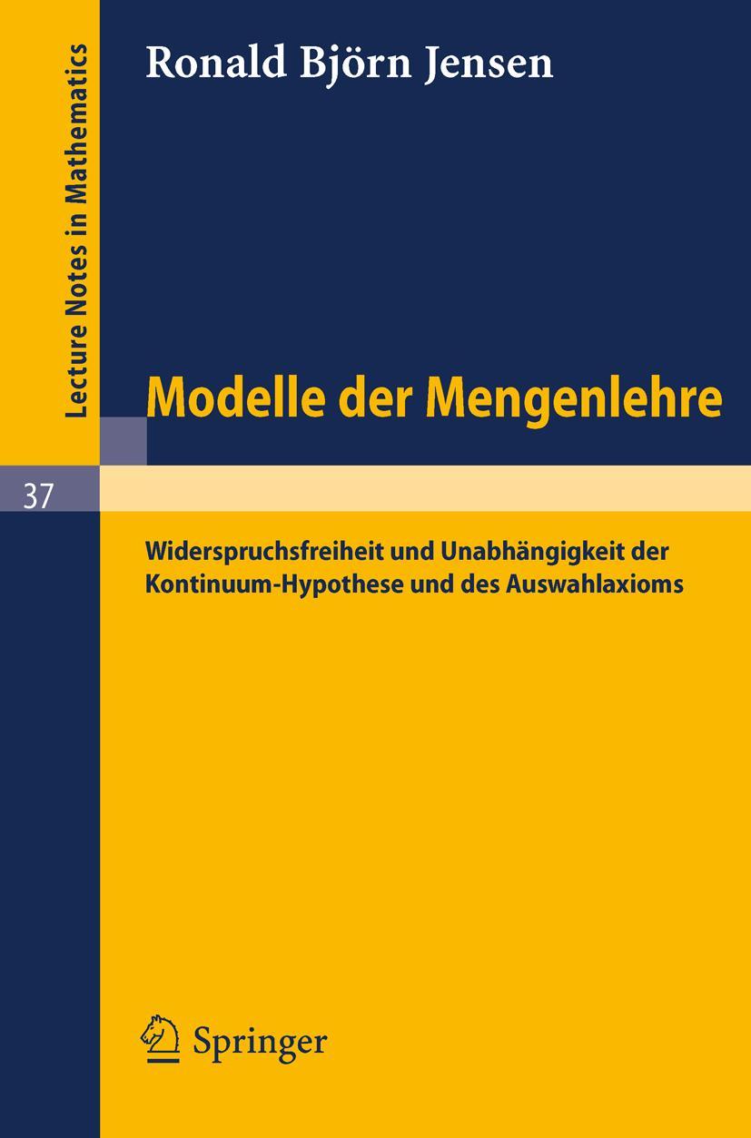 Cover: 9783540039082 | Modelle der Mengenlehre | R. B. Jensen | Taschenbuch | x | Deutsch