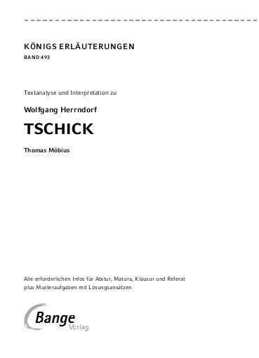Bild: 9783804420786 | Tschick | Wolfgang Herrndorf | Taschenbuch | Deutsch | 2023 | Bange, C