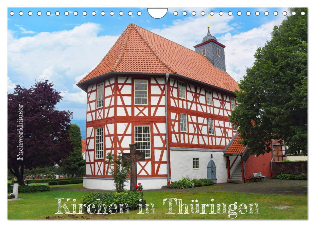 Cover: 9783435032617 | Fachwerkhäuser - Kirchen in Thüringen (Wandkalender 2025 DIN A4...