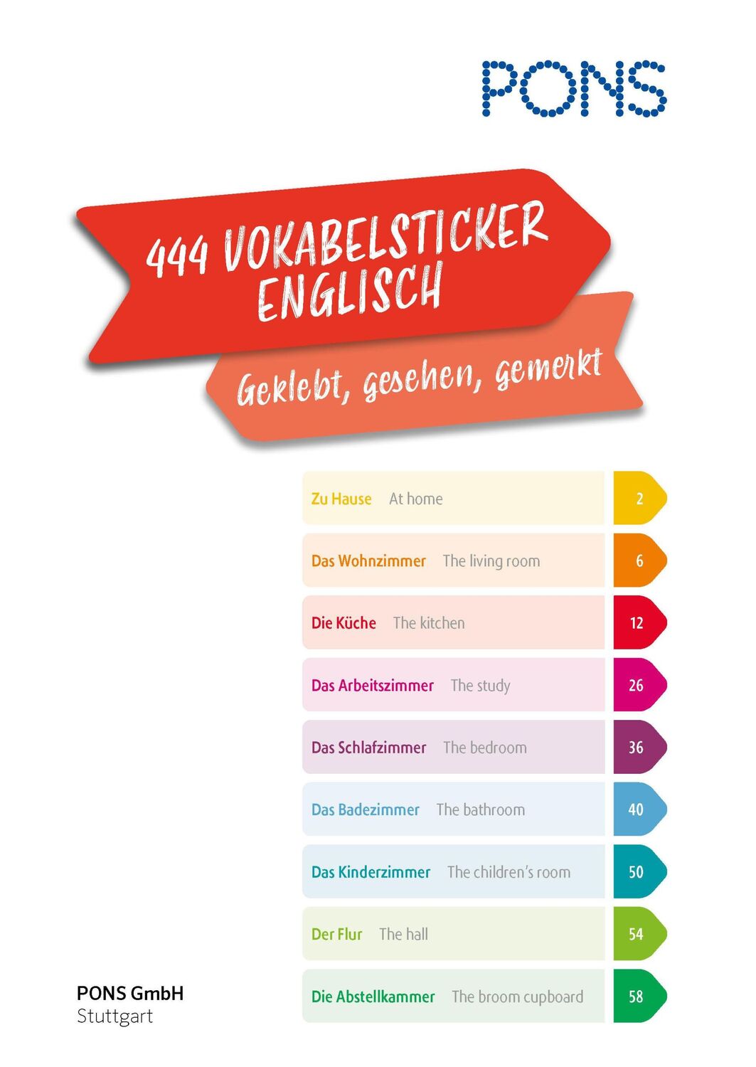 Bild: 9783125162914 | PONS 444 Vokabelsticker Englisch | Geklebt, gesehen, gemerkt | Buch