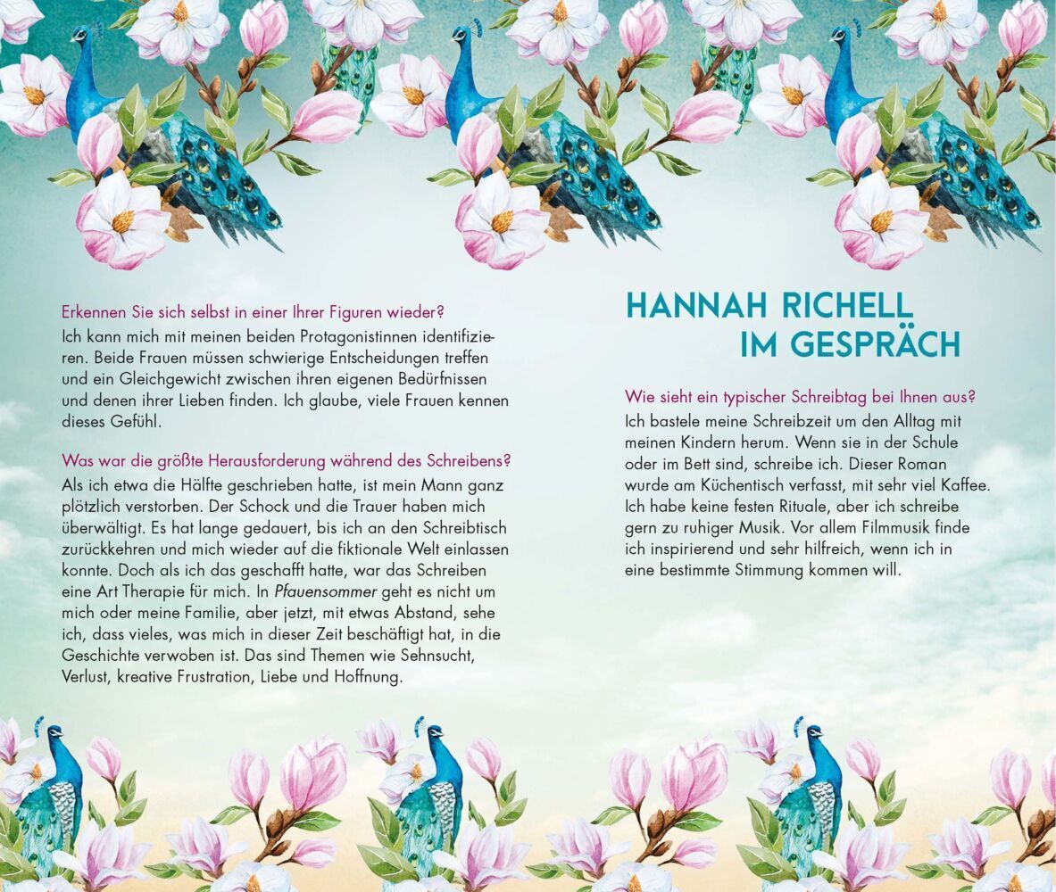 Bild: 9783453361072 | Pfauensommer | Roman | Hannah Richell | Taschenbuch | Klappenbroschur