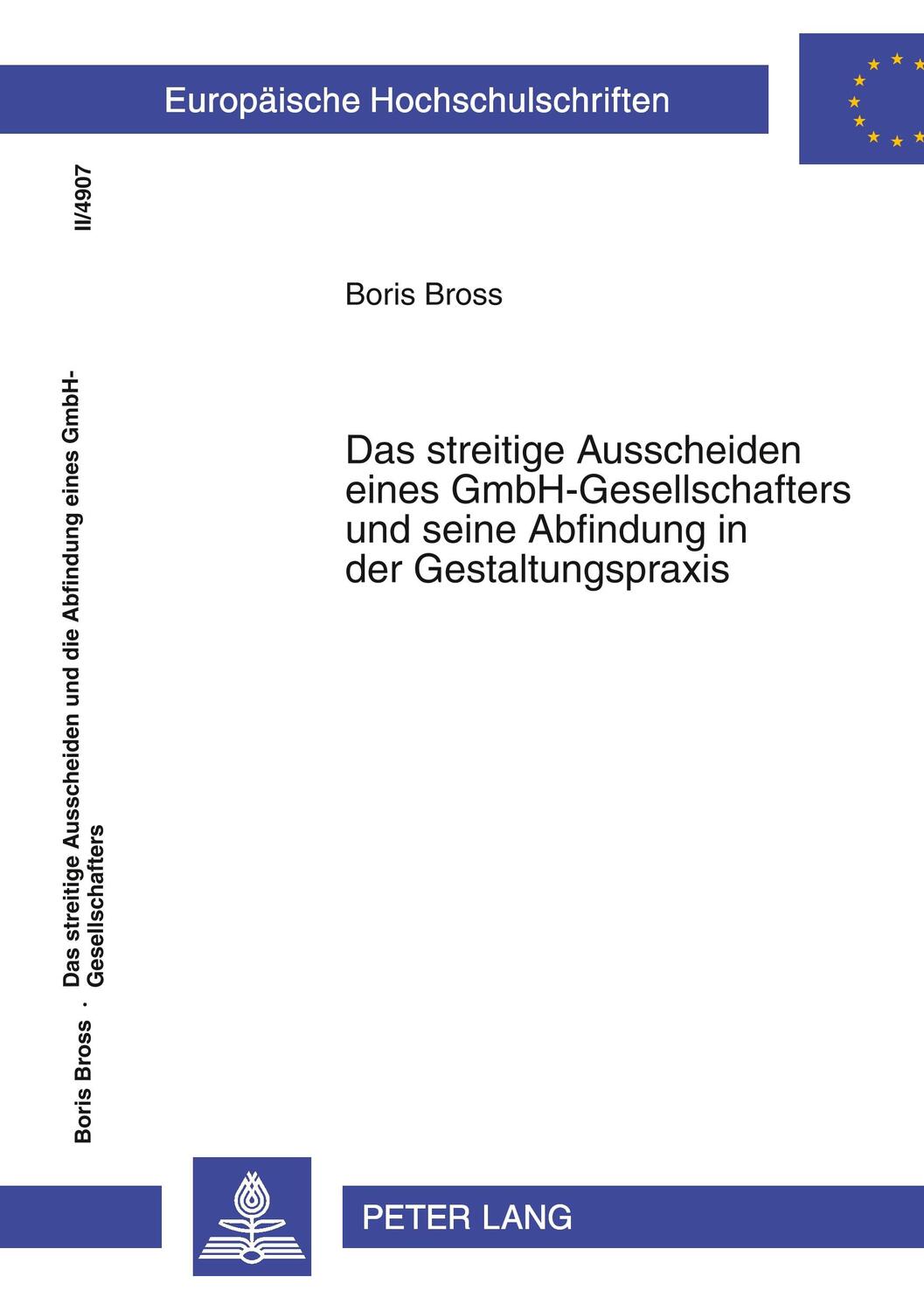 Cover: 9783631595411 | Das streitige Ausscheiden eines GmbH-Gesellschafters und seine...