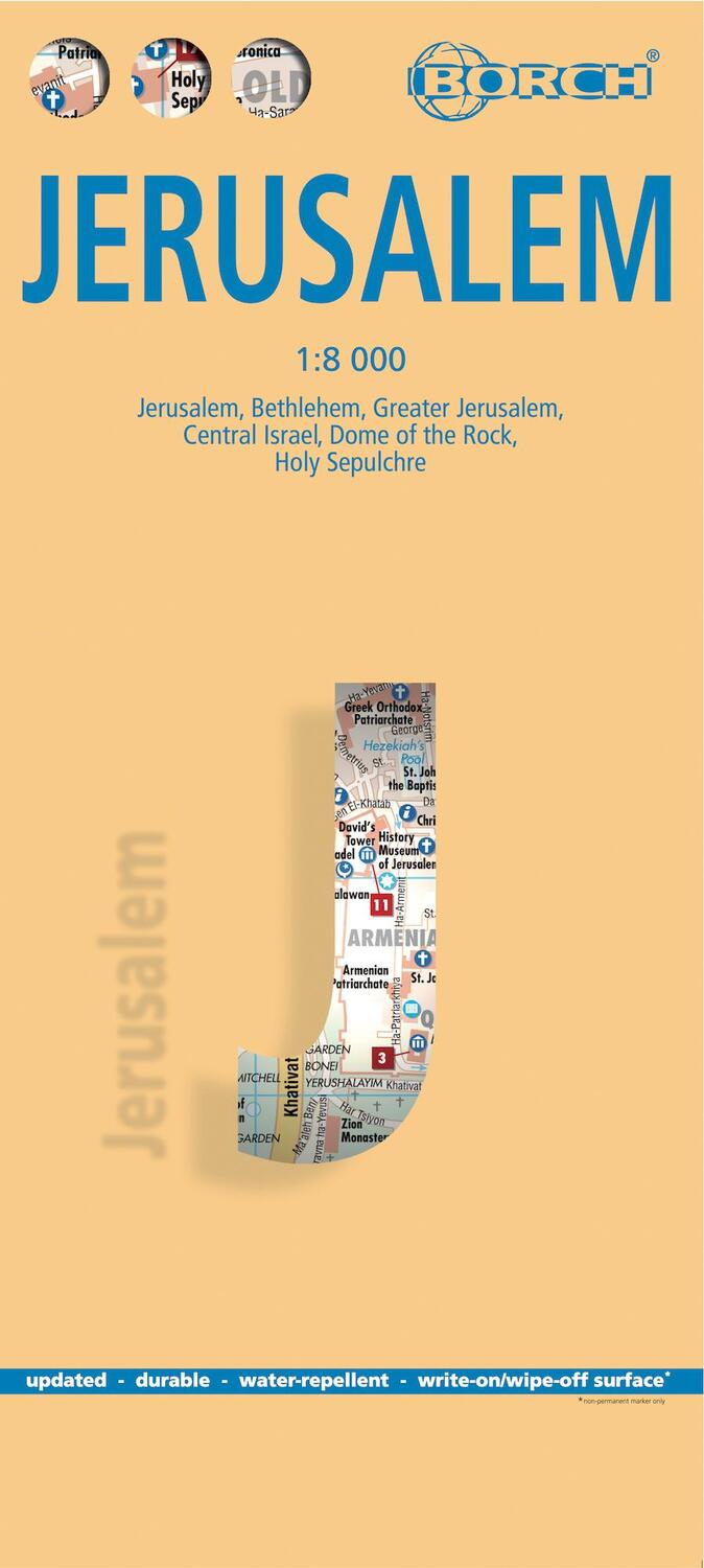 Cover: 9783866093324 | Jerusalem 1 : 8 000 | (Land-)Karte | Borch Maps | Deutsch | 2005