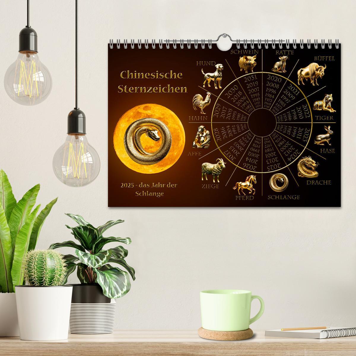 Bild: 9783457225141 | Chinesische Sternzeichen (Wandkalender 2025 DIN A4 quer), CALVENDO...