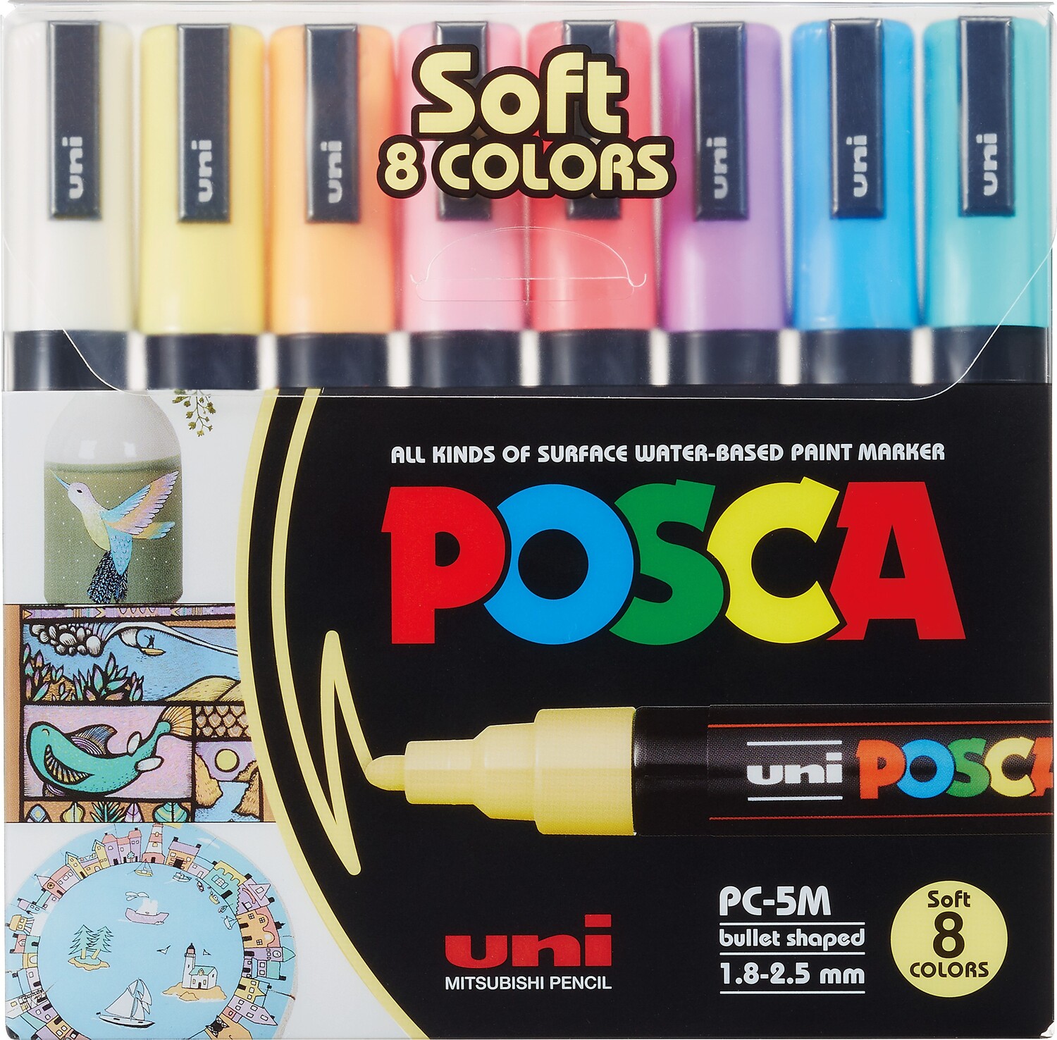 Cover: 4902778249215 | uni-ball Marker POSCA PC-5M Pastell 8er Set | 182524 | 2020