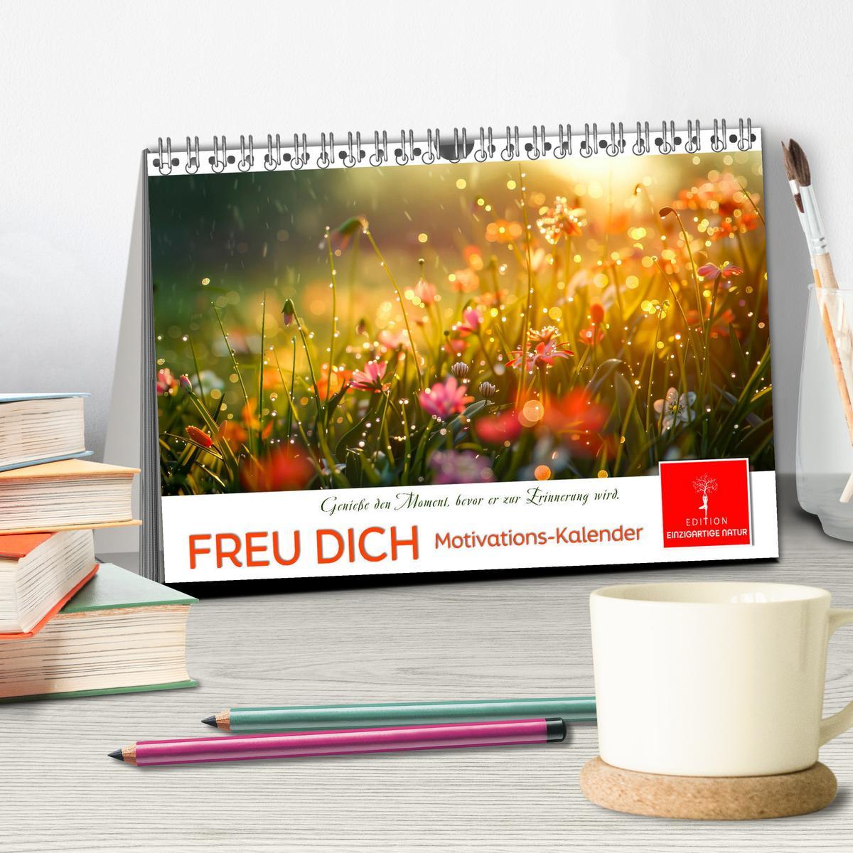 Bild: 9783383814624 | Freu Dich Motivations-Kalender (Tischkalender 2025 DIN A5 quer),...