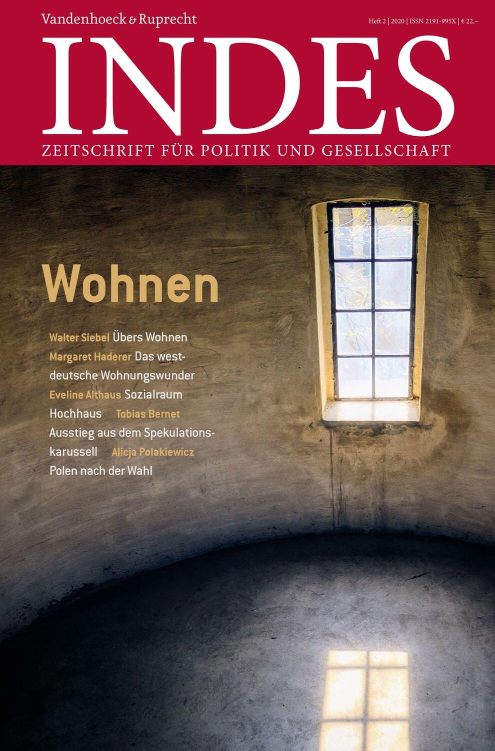 Cover: 9783525800317 | Wohnen | Indes. Zeitschrift für Politik und Gesellschaft 2020, Heft 02