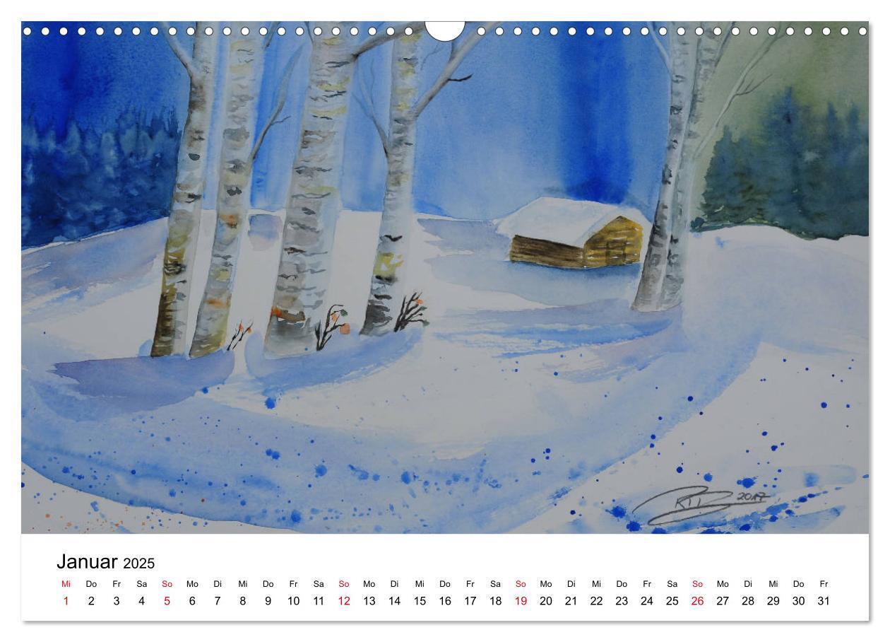 Bild: 9783435428465 | Landschafts-Aquarelle 2025 Roswita Ilona Baumann (Wandkalender 2025...