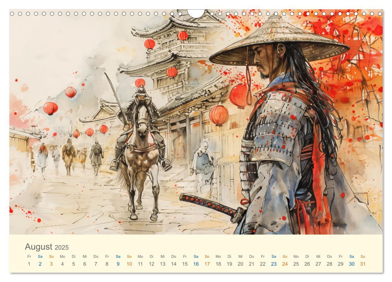 Bild: 9783457129913 | Samurai - whimsical inked style (Wandkalender 2025 DIN A3 quer),...