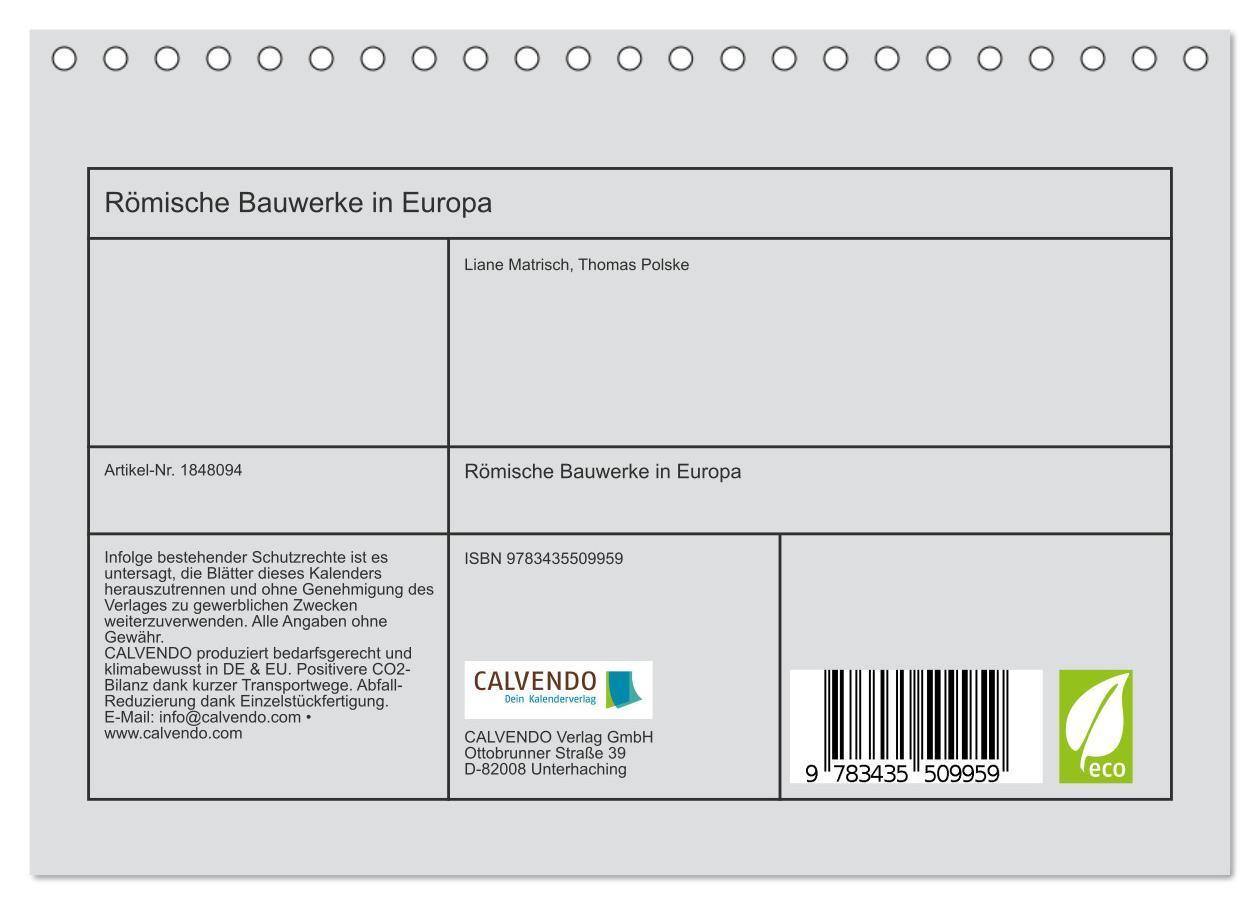 Bild: 9783435509959 | Römische Bauwerke in Europa (Tischkalender 2025 DIN A5 quer),...