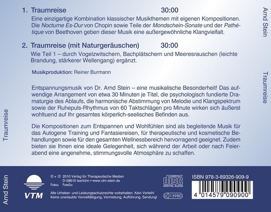 Rückseite: 9783893269099 | Traumreise. CD | Sanfte Musik zum Entspannen und Wohlfühlen | Stein