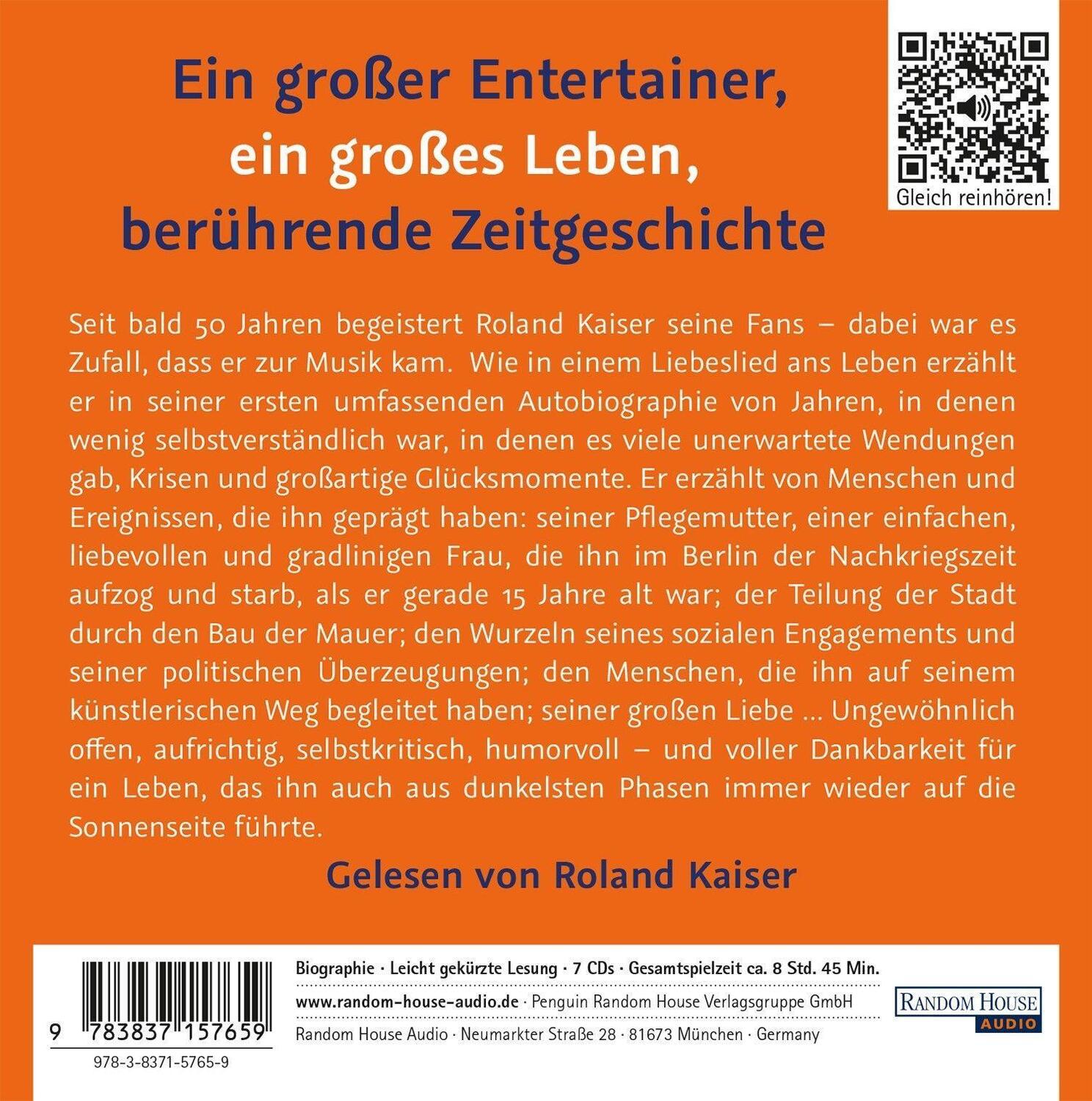 Bild: 9783837157659 | Sonnenseite | Die Autobiographie | Roland Kaiser (u. a.) | Audio-CD