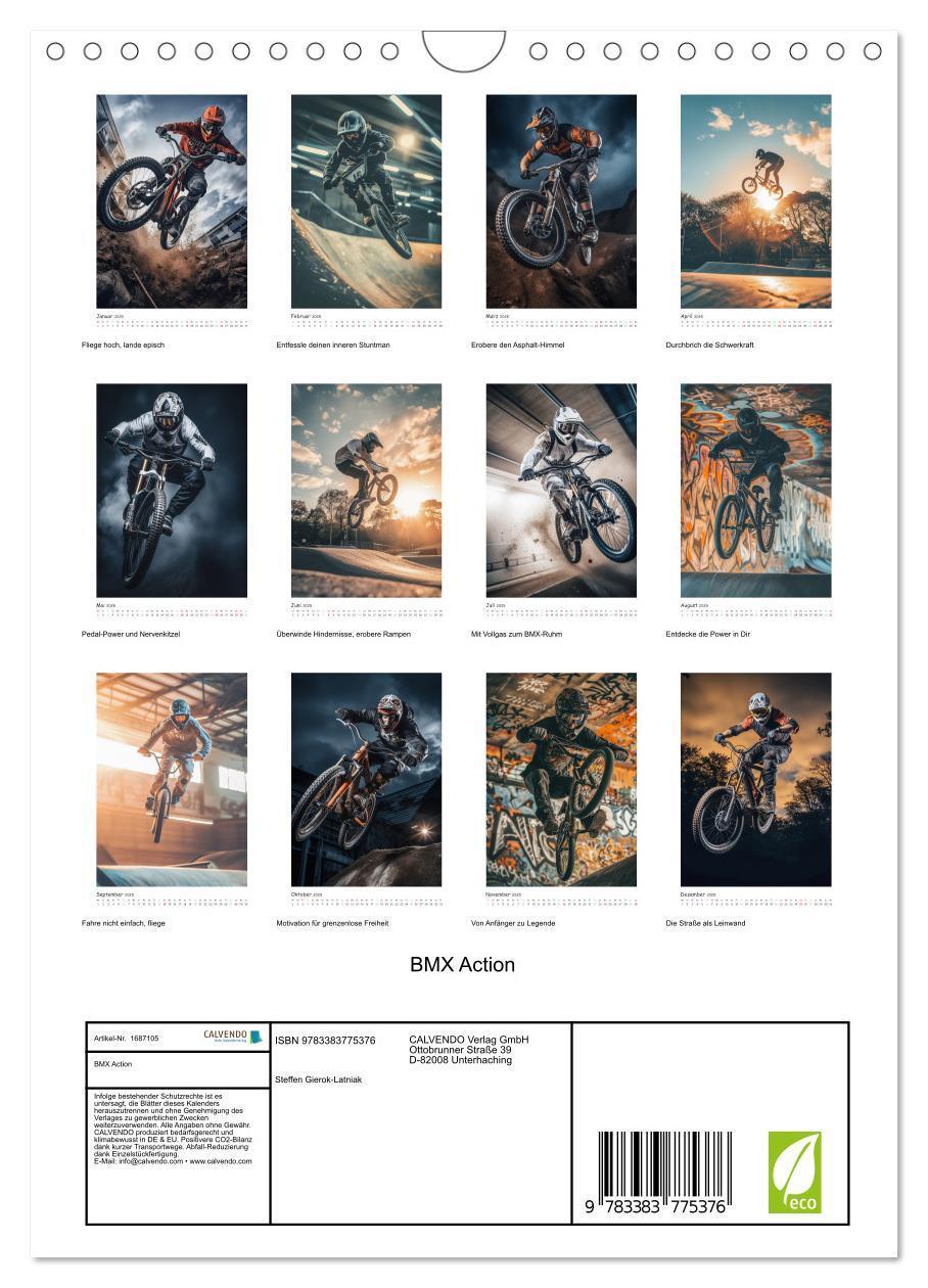 Bild: 9783383775376 | BMX Action (Wandkalender 2025 DIN A4 hoch), CALVENDO Monatskalender