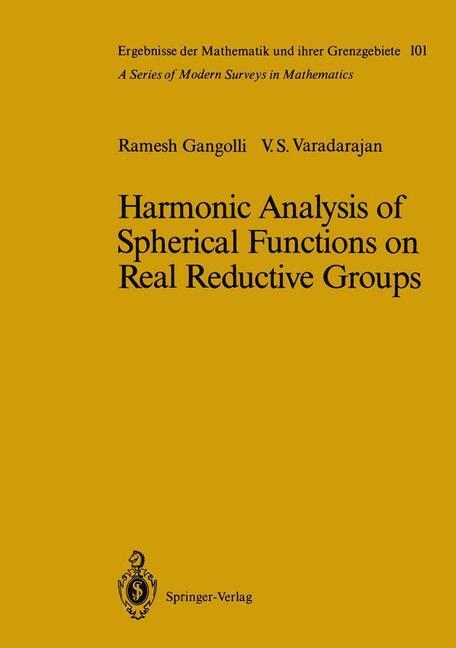 Cover: 9783642729584 | Harmonic Analysis of Spherical Functions on Real Reductive Groups