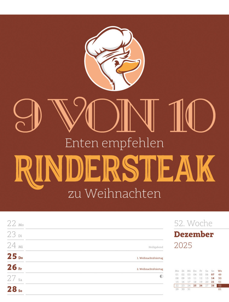 Bild: 9783838425955 | Klartext Sprüchekalender - Wochenplaner Kalender 2025 | Kunstverlag