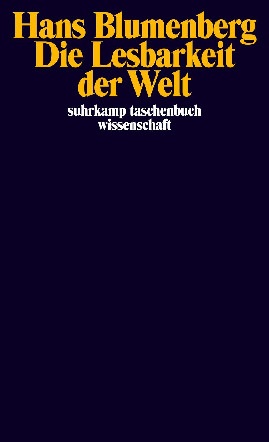 Cover: 9783518281925 | Die Lesbarkeit der Welt | Hans Blumenberg | Taschenbuch | Deutsch