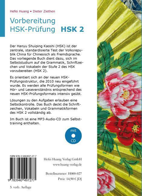 Rückseite: 9783940497277 | Vorbereitung HSK-Prüfung. HSK 2 | HSK 2 | Hefei Huang (u. a.) | Buch