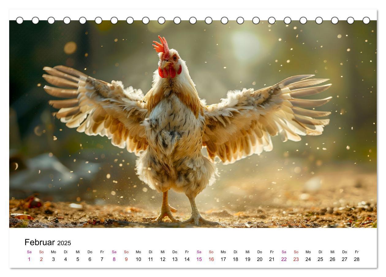 Bild: 9783457174951 | Hühner Federvieh (Tischkalender 2025 DIN A5 quer), CALVENDO...