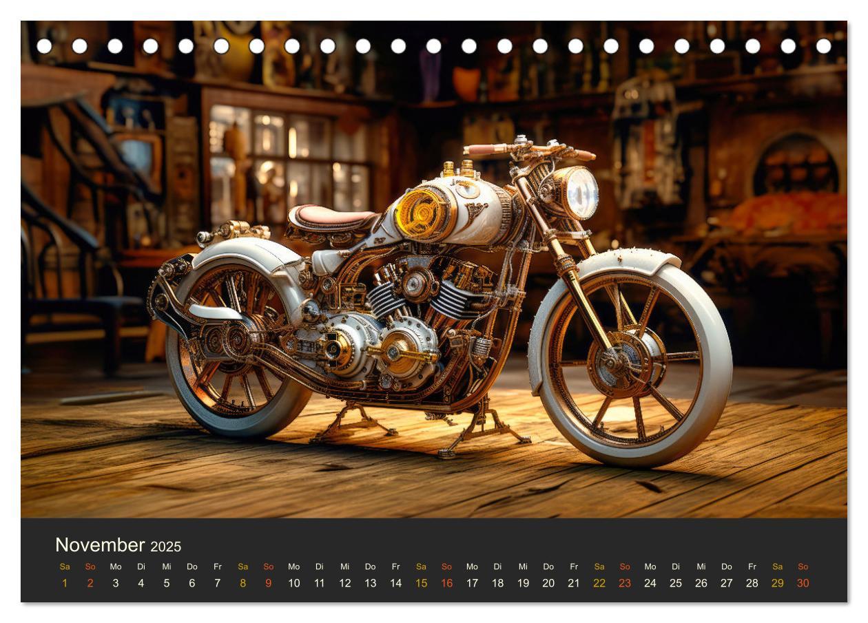 Bild: 9783435015092 | Steampunk Motorräder (Tischkalender 2025 DIN A5 quer), CALVENDO...