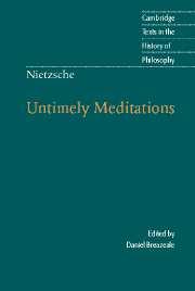 Cover: 9780521585842 | Nietzsche | Untimely Meditations | Friedrich Nietzsche | Taschenbuch