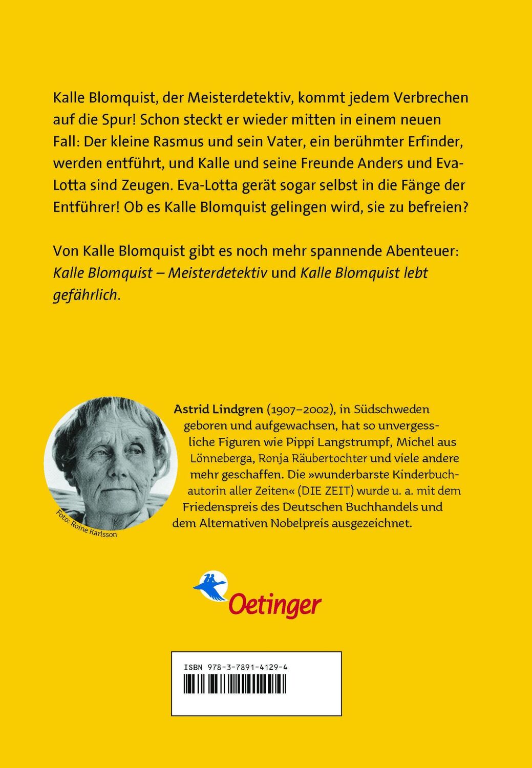 Rückseite: 9783789141294 | Kalle Blomquist , Eva-Lotta und Rasmus | Astrid Lindgren | Buch | 1996