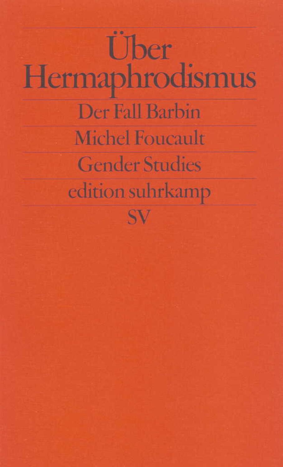Cover: 9783518117330 | Über Hermaphrodismus | Herculine Barbin (u. a.) | Taschenbuch | 1998