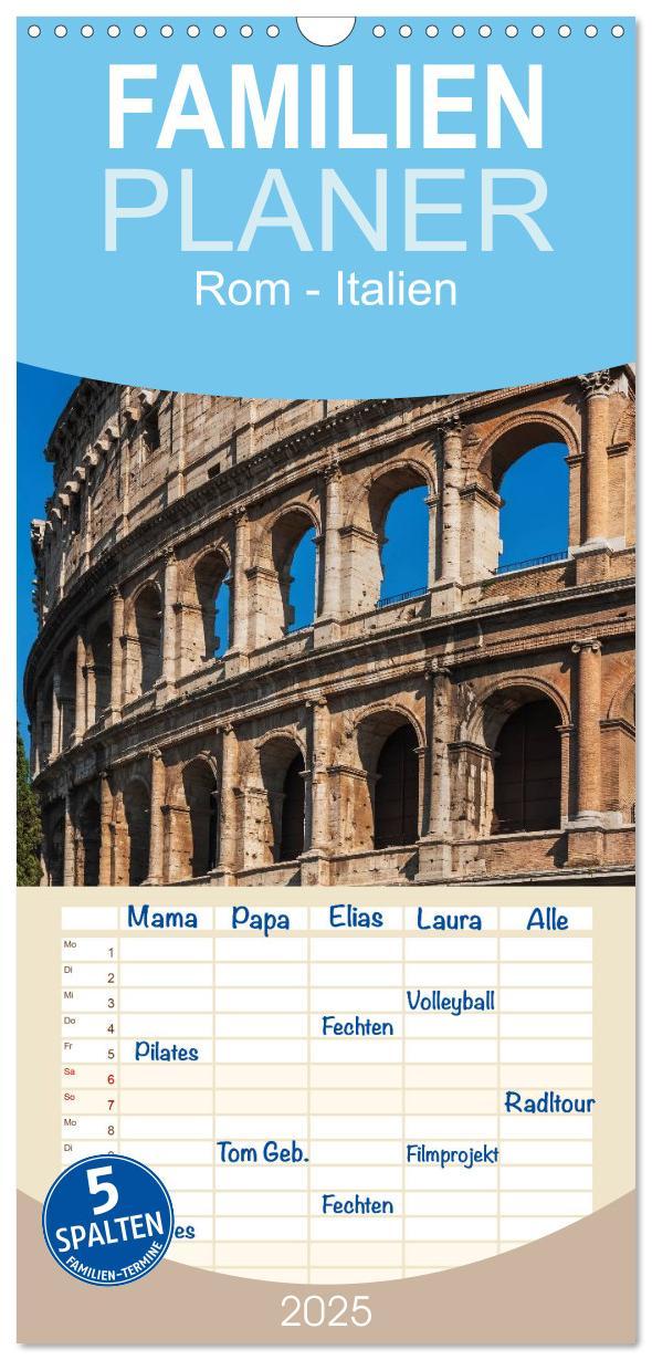 Cover: 9783457125465 | Familienplaner 2025 - Rom-Italien mit 5 Spalten (Wandkalender, 21 x...