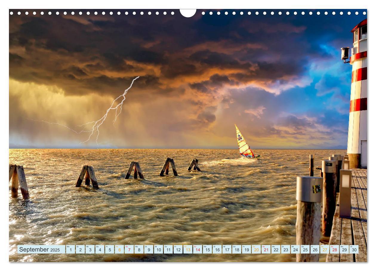 Bild: 9783435147274 | Leuchtturm Gewitter (Wandkalender 2025 DIN A3 quer), CALVENDO...