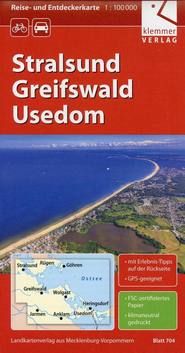 Cover: 9783940175533 | Reise- und Entdeckerkarte Stralsund, Greifswald, Usedom 1 : 100 000