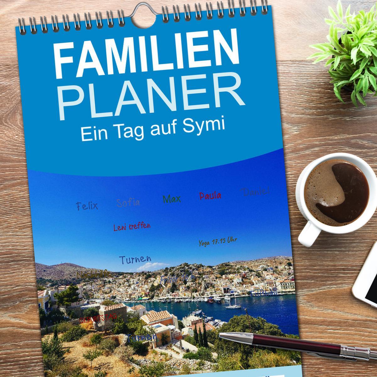 Bild: 9783457099537 | Familienplaner 2025 - Ein Tag auf Symi mit 5 Spalten (Wandkalender,...