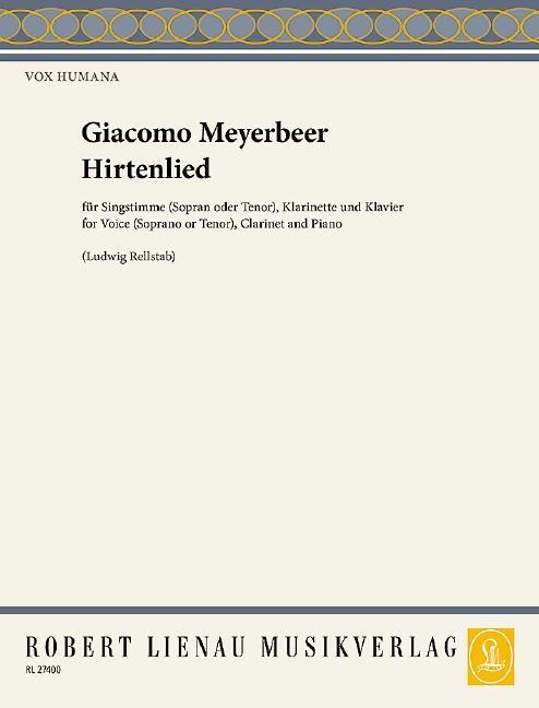 Cover: 9790011274002 | Hirtenlied | Giacomo Meyerbeer | Broschüre | Vox Humana | Deutsch