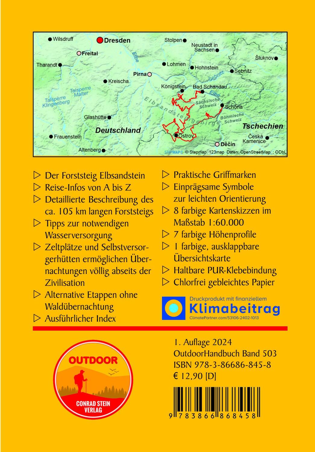 Rückseite: 9783866868458 | Forststeig Elbsandstein | von Schöna nach Bad Schandau | Julian Gick