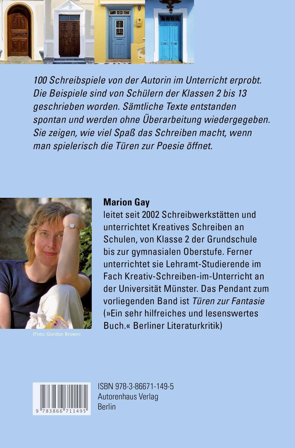 Rückseite: 9783866711495 | Türen zur Poesie | Marion Gay | Taschenbuch | 176 S. | Deutsch | 2019